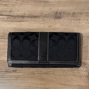 Coach Black Signature Canvas Wallet